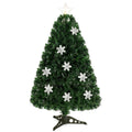 3 FT Fibre Optic Christmas Tree with Lit Snowflakes, LED Star Topper and 7 Colour Lights