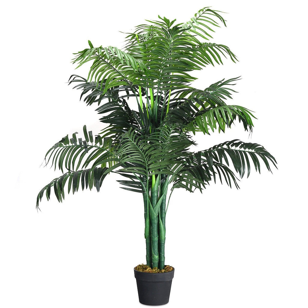 3.5 Foot Artificial Areca Palm Tree, 5 Trunk Silk Palm with Planter