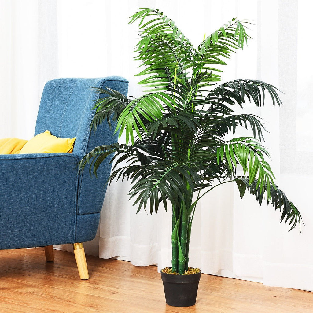 3.5 Foot Artificial Areca Palm Tree, 5 Trunk Silk Palm with Planter