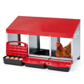 3-Compartment Roll Away Metal Chicken Nesting Box for Hens-Red