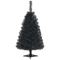 3 FT Black Artificial Tabletop Tree with 116 Branch Tips and Plastic Stand for Halloween and Christmas