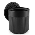 3-in-1 Outdoor Cooler Side Table with Fluted Design for Deck-Black