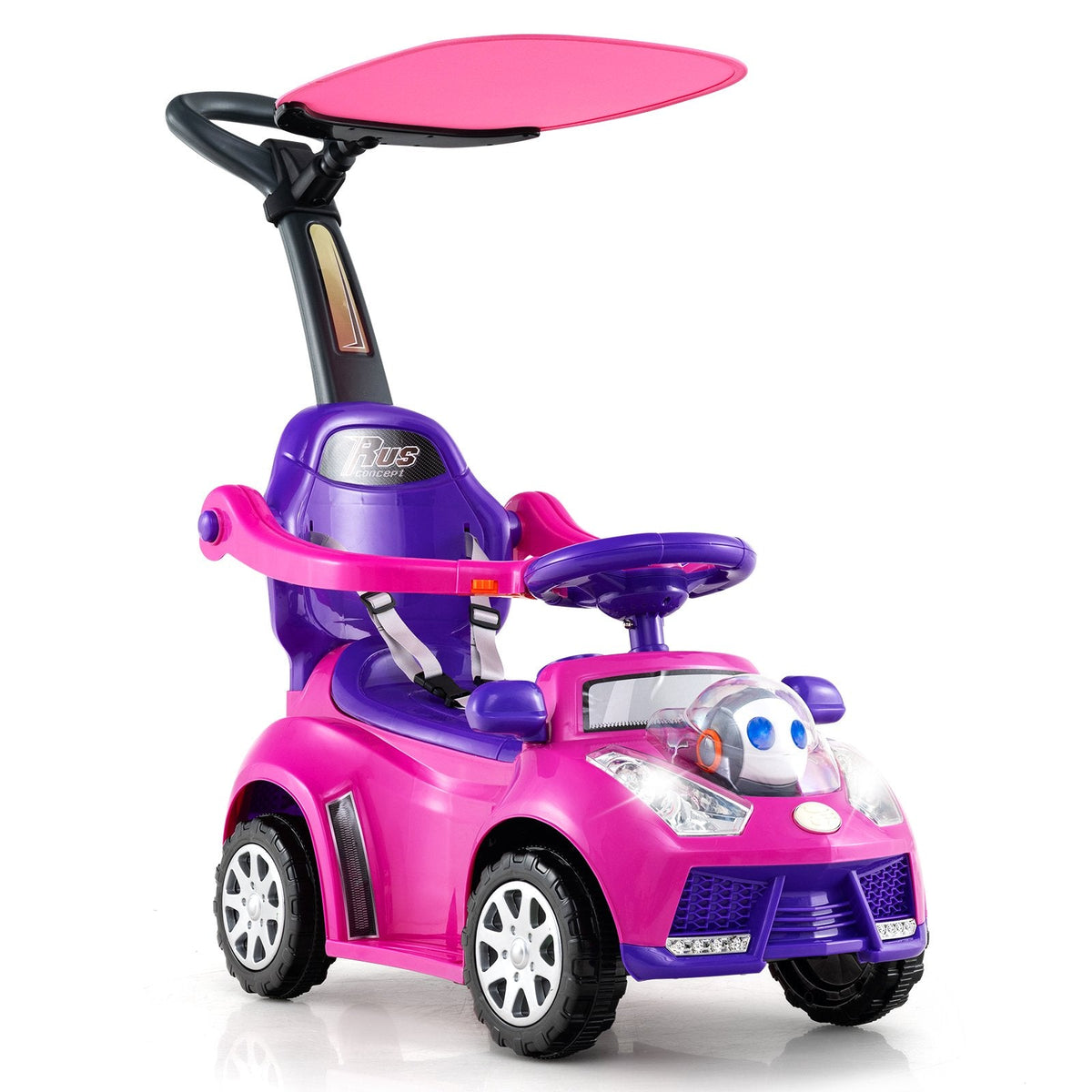 3 in 1 Push Car for Toddler Stroller Sliding Walking Car for Boys and Girls-Pink