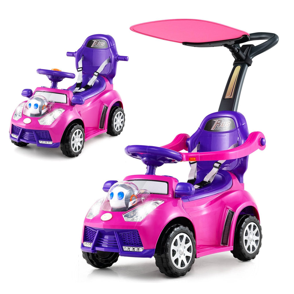 3 in 1 Push Car for Toddler Stroller Sliding Walking Car for Boys and Girls-Pink
