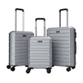 3-Piece Hardside Luggage Set Lightweight Hardside Suitcases with 8-Spinner Wheels-Grey