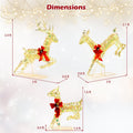 3-Piece Lighted Christmas Reindeer Family with LED Lights and Bows