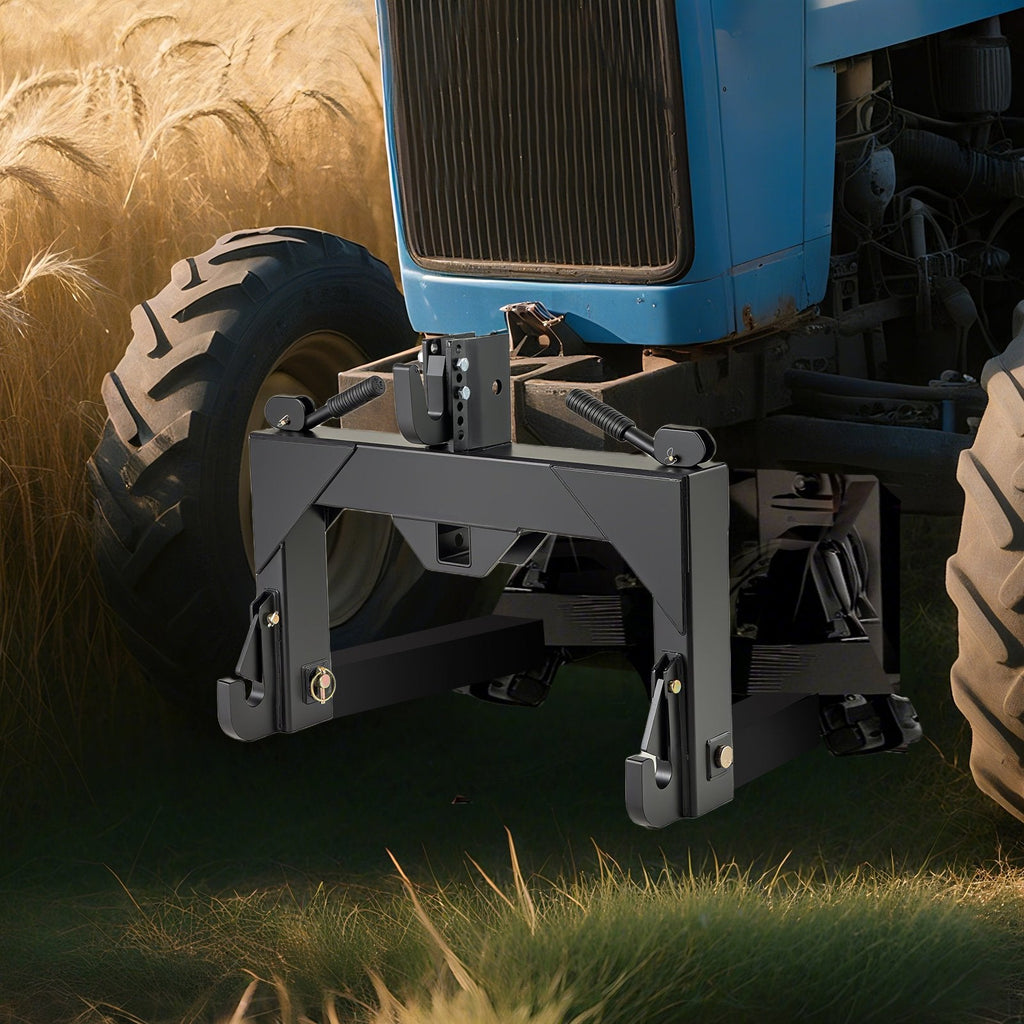 3-Point Quick Hitch with 5 Level Adjustable Bolt for Farming-Black