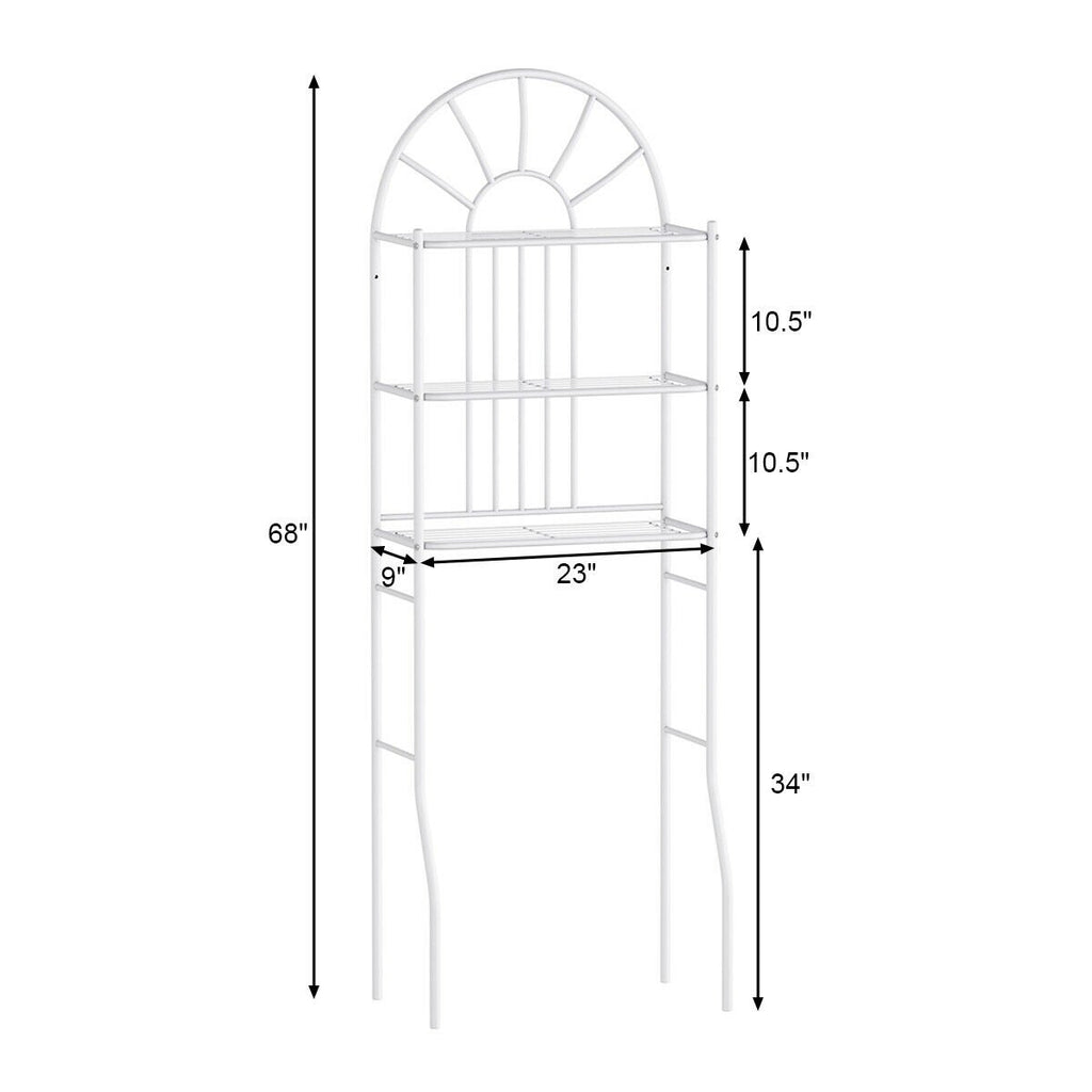 3-Tier Bathroom Rack Over-the-Toilet Storage Rack with 3 Shelves