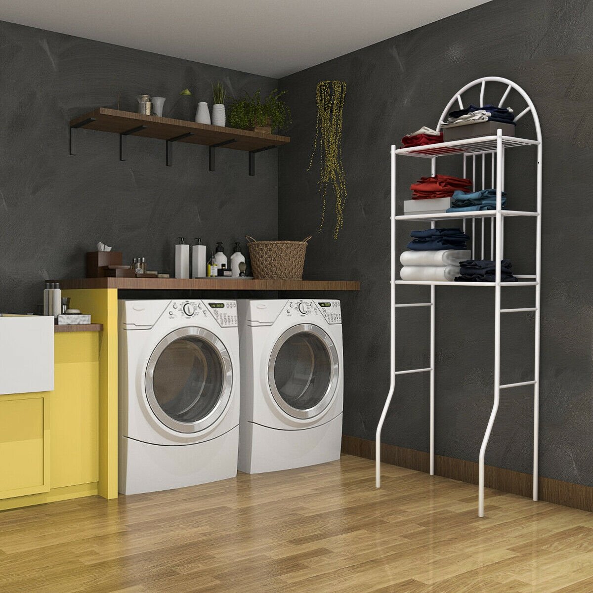 3-Tier Bathroom Rack Over-the-Toilet Storage Rack with 3 Shelves