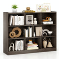 3 Tier Open Bookcase with 8 Cubes, Low Storage and Display Unit, Grey
