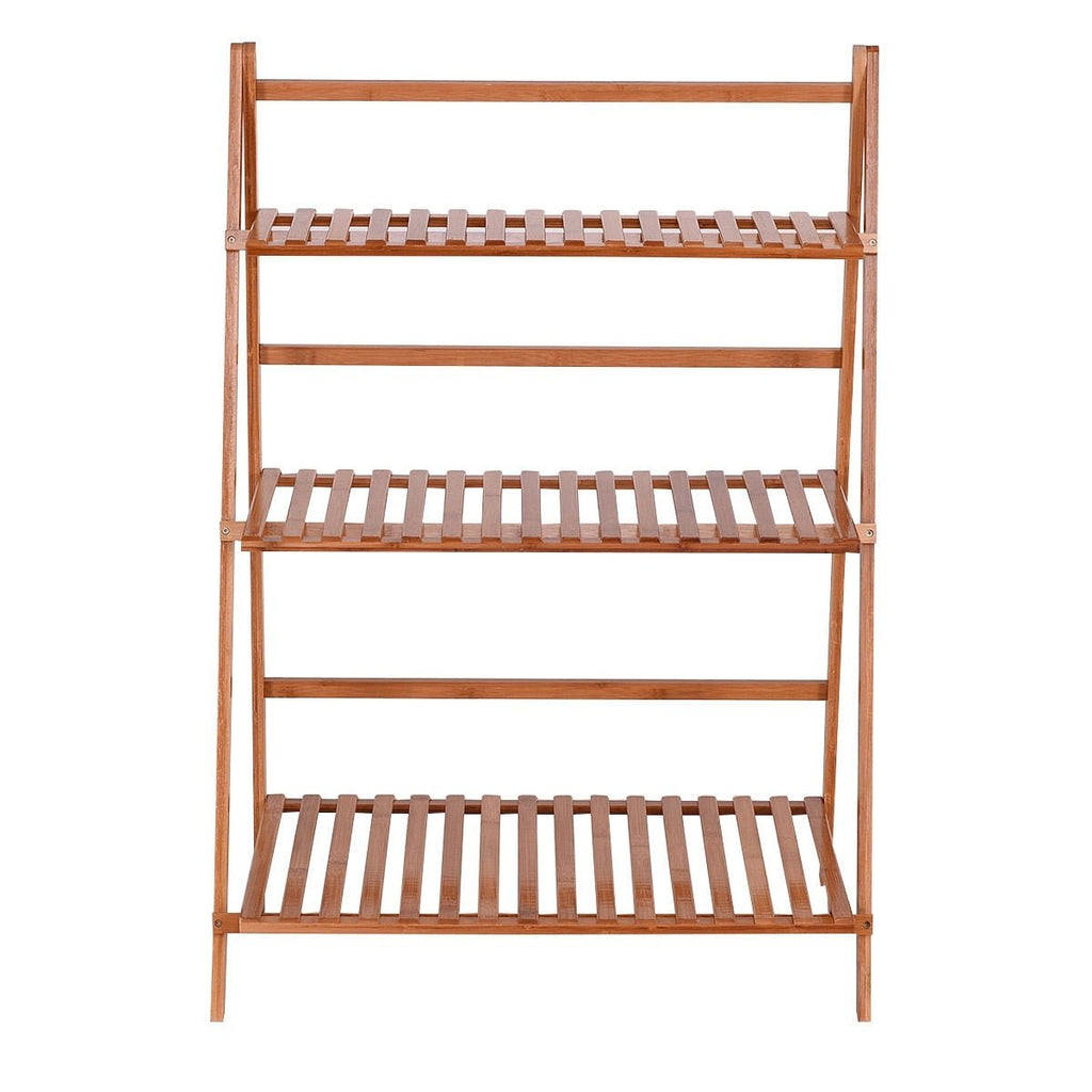 3 Tiers Outdoor Stand Bamboo Flower Pot Shelf