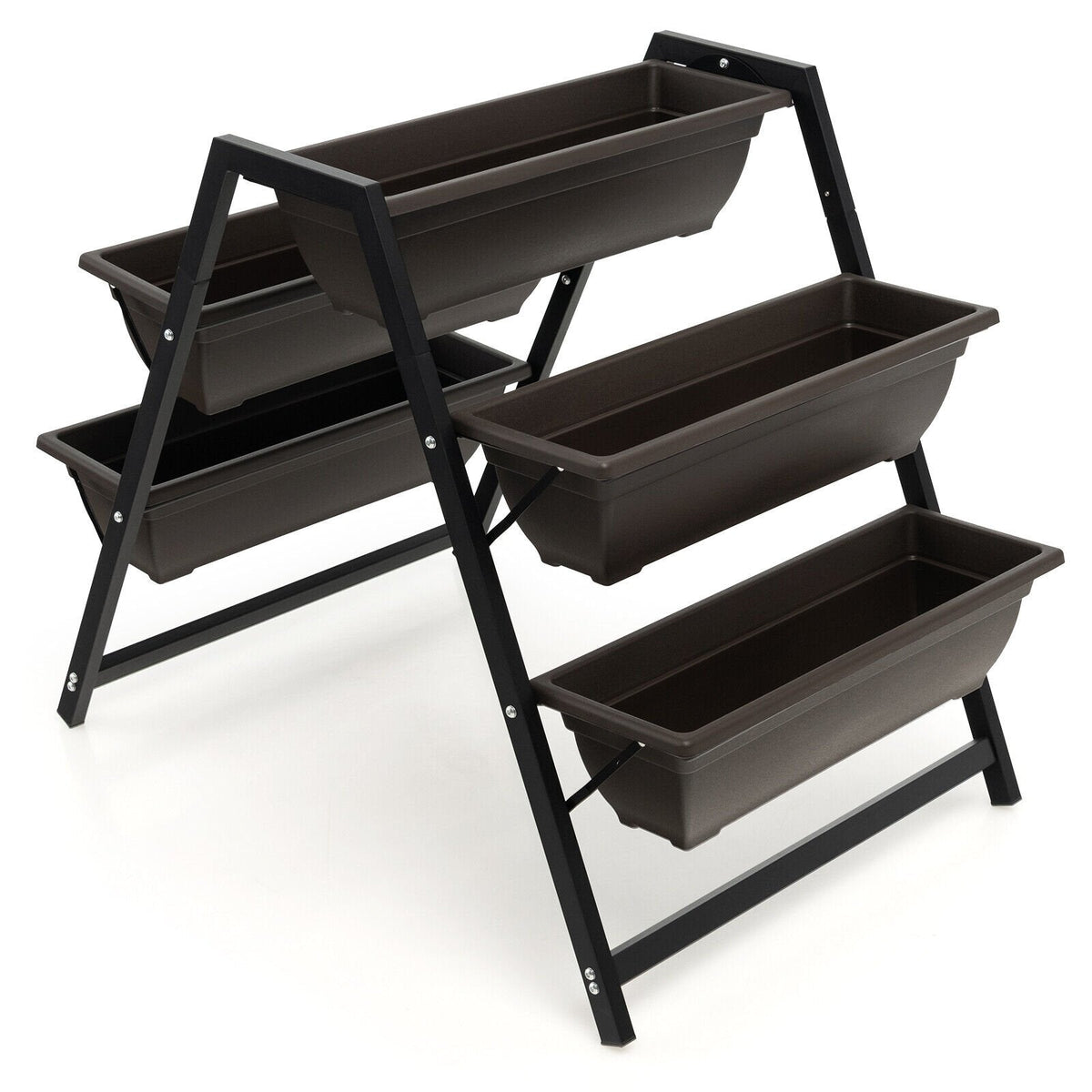 3 Tier Vertical Raised Garden Bed with 5 Plant Boxes, Elevated Metal Frame Planter