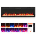 30/36/40/50/60/72 Inch Smart WiFi Electric Fireplace with Recessed and Wall Mounted-60 inches
