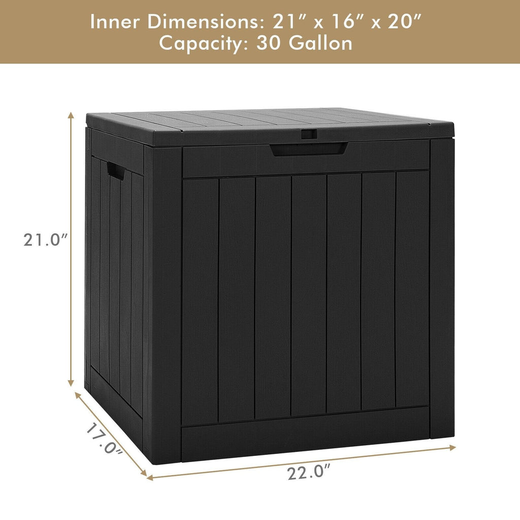 30 Gallon Deck Box Storage Seating Container-Light Brown