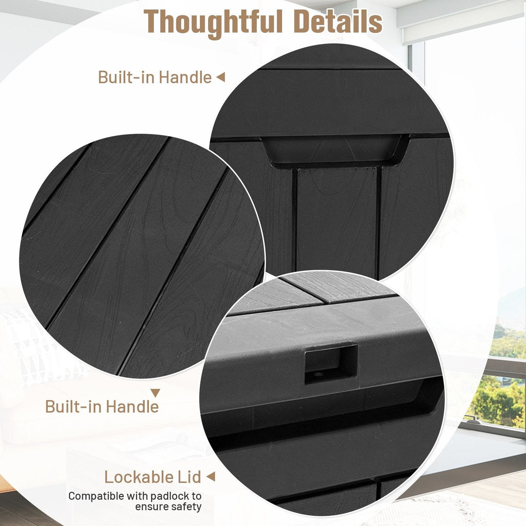 30 Gallon Deck Box Storage Seating Container-Light Brown
