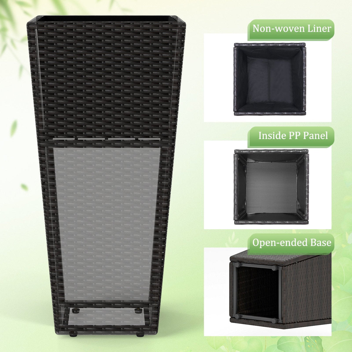 30 Inch Modern Decorative Planter Pots Set of 2 with Open-ended Base