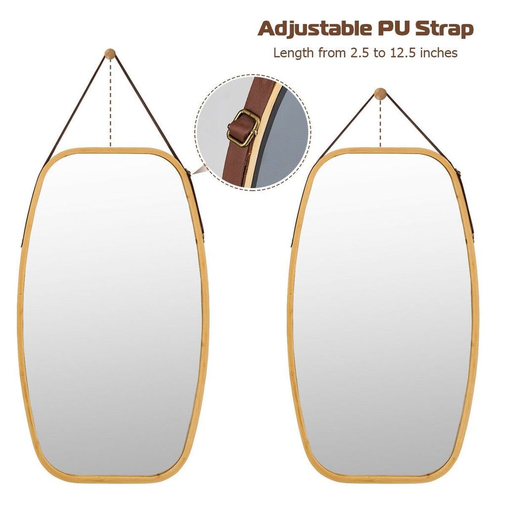 30 Inch Modern Rectangle Wall Hanging Framed Mirror