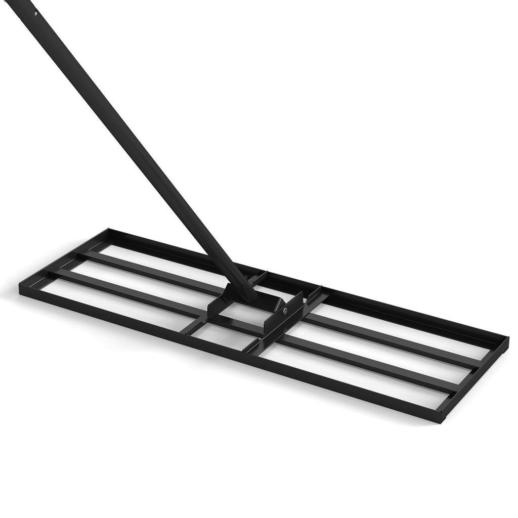 30 x 10 Inch Lawn Leveling Rake with Ergonomic Handle-Black