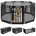 31.5 inches Height Indoor Outdoor Dog Playpen with 10 Panels-Black