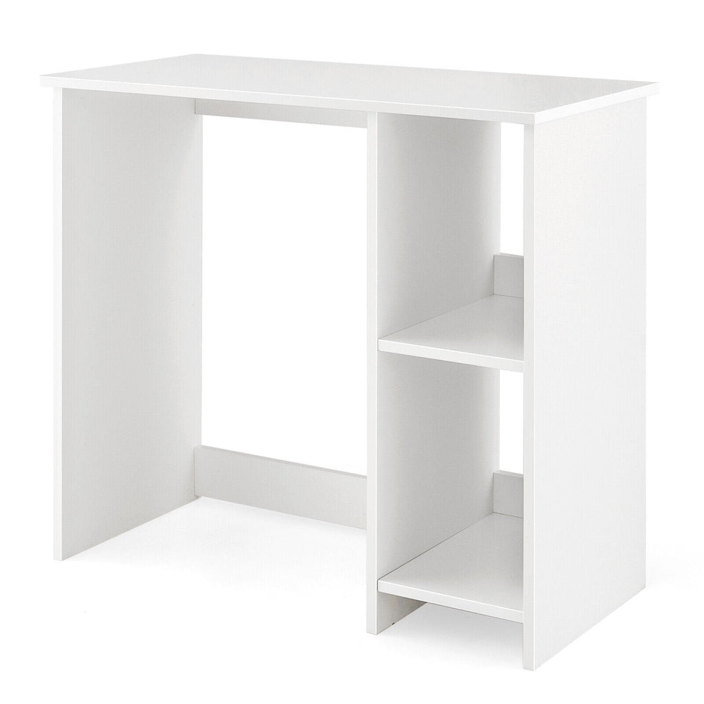31.5 Inch Modern Home Office Desk with 2 Compartments-White
