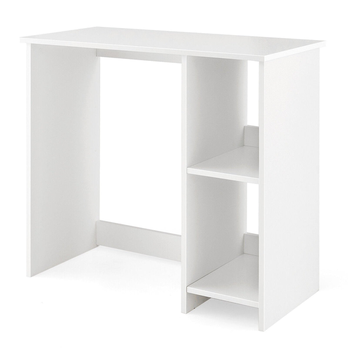 31.5 Inch Modern Home Office Desk with 2 Compartments-White