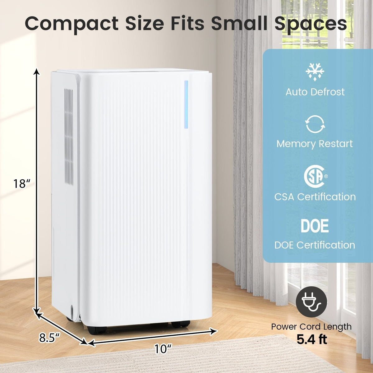 32 Pint Portable Dehumidifier for 2000 Sq Ft, 9 Pints DOE, CSA Certified, 36 dB, 0.55 Gallon Tank