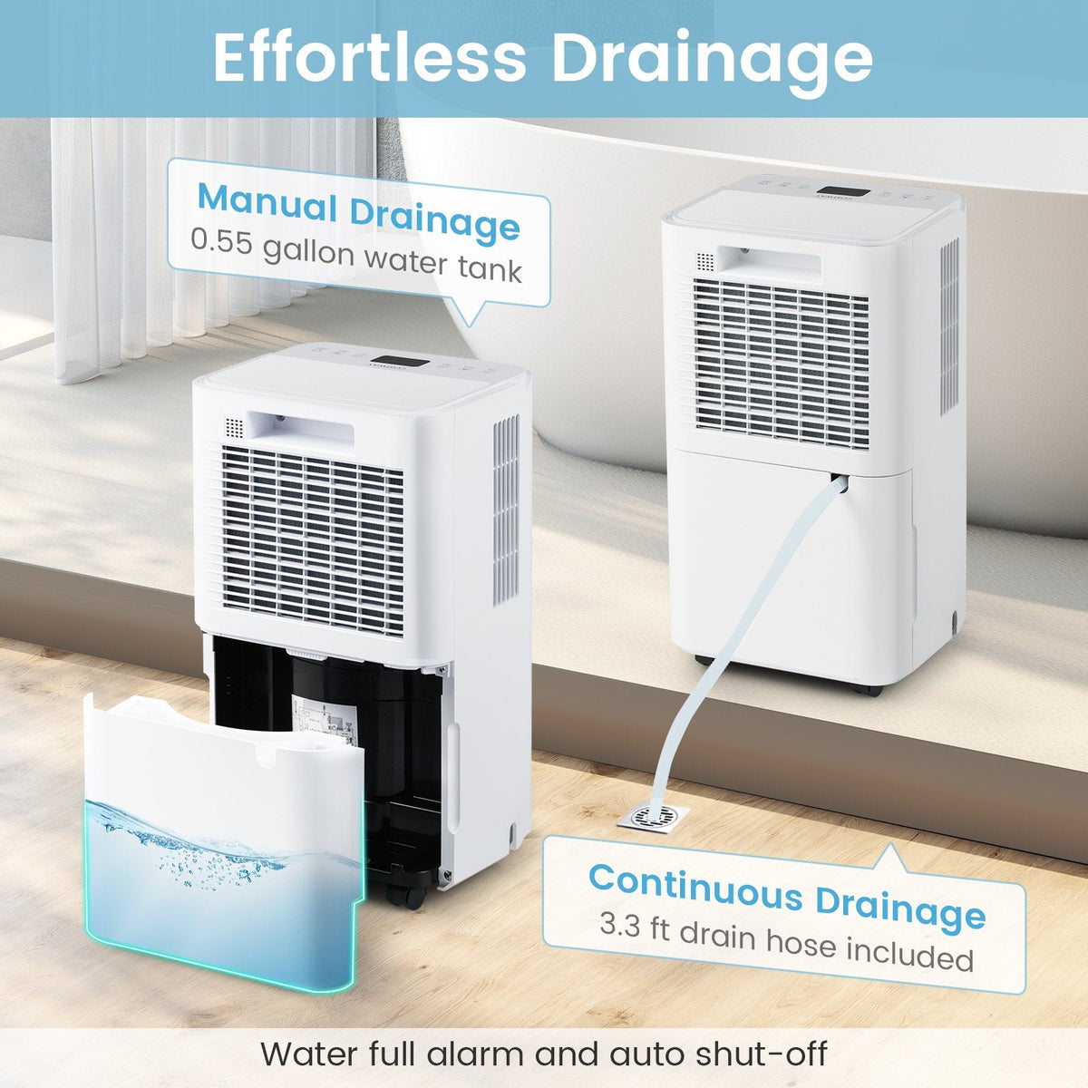 32 Pint Portable Dehumidifier for 2000 Sq Ft, 9 Pints DOE, CSA Certified, 36 dB, 0.55 Gallon Tank