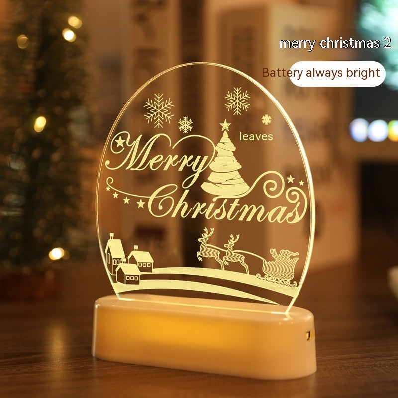 LED Christmas Night Light – Reindeer Ambience Lamp, Warm White, USB/Battery