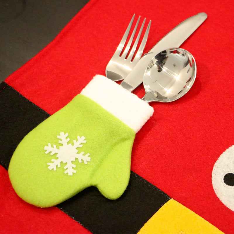 Christmas Table Mat - Holiday Placemat with Cutlery Holder