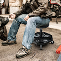 330 LBS Capacity Pneumatic Rolling Mechanic Stool with Padded Seat-Black