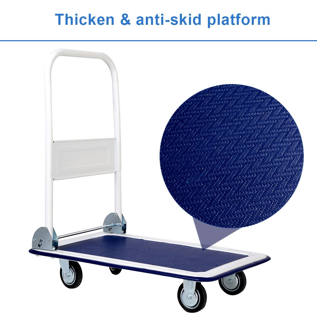 330 lbs Platform Cart Dolly Foldable Warehouse Push Hand Truck