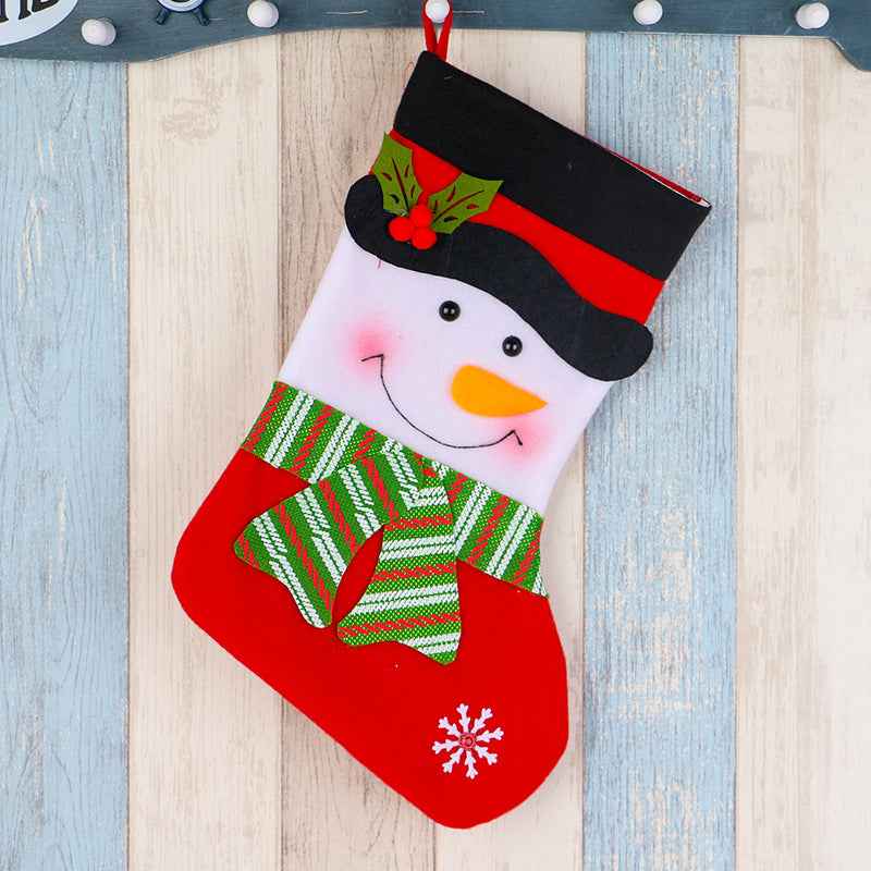 Christmas Gift Bag for Kids, Santa Stocking Sack with Holiday Designs