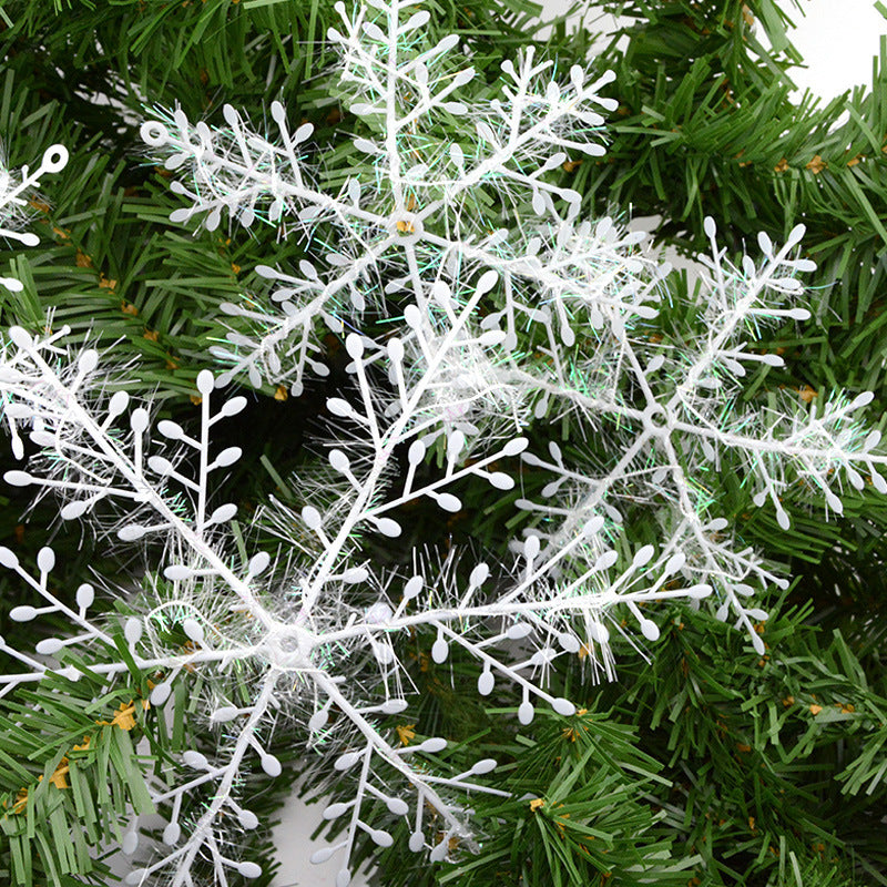Christmas Decorations Brushed Plastic Snowflake Flakes