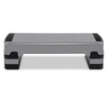 35 Inch Aerobic Cardio Adjustable Exercise Stepper with Risers-Gray