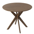 36 Inch Round Wood Dining Table with Intersecting Pedestal Base