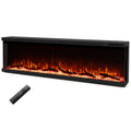 36/40/50/60 Inch Wide 3-Sided Electric Fireplace Insert with Remote Control and 12 Flame Colors-60 inch