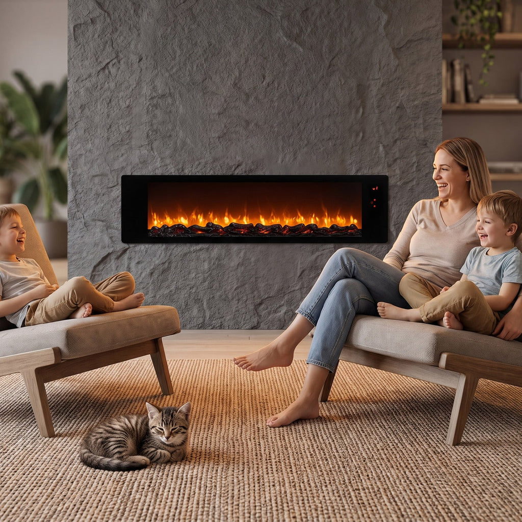 36 inches Electric Fireplace with 5-Level Adjustable Brightness and Speed