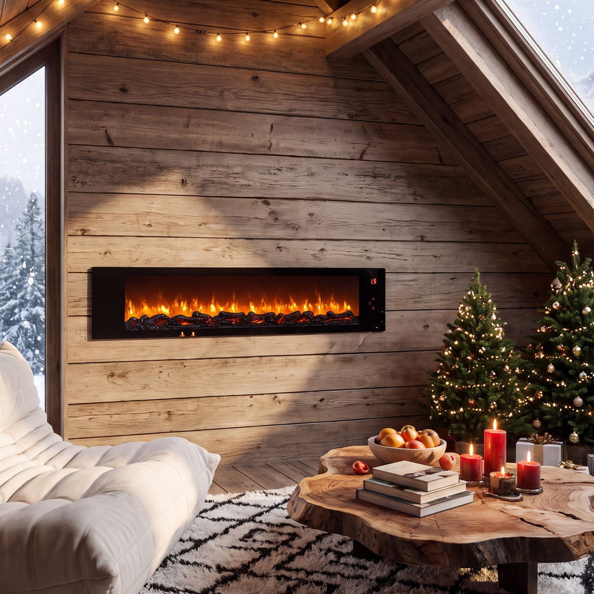 36 inches Electric Fireplace with 5-Level Adjustable Brightness and Speed