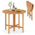 36 Inches Outdoor Folding Round Dining Table with Slatted Tabletop [Best Seller in the US]