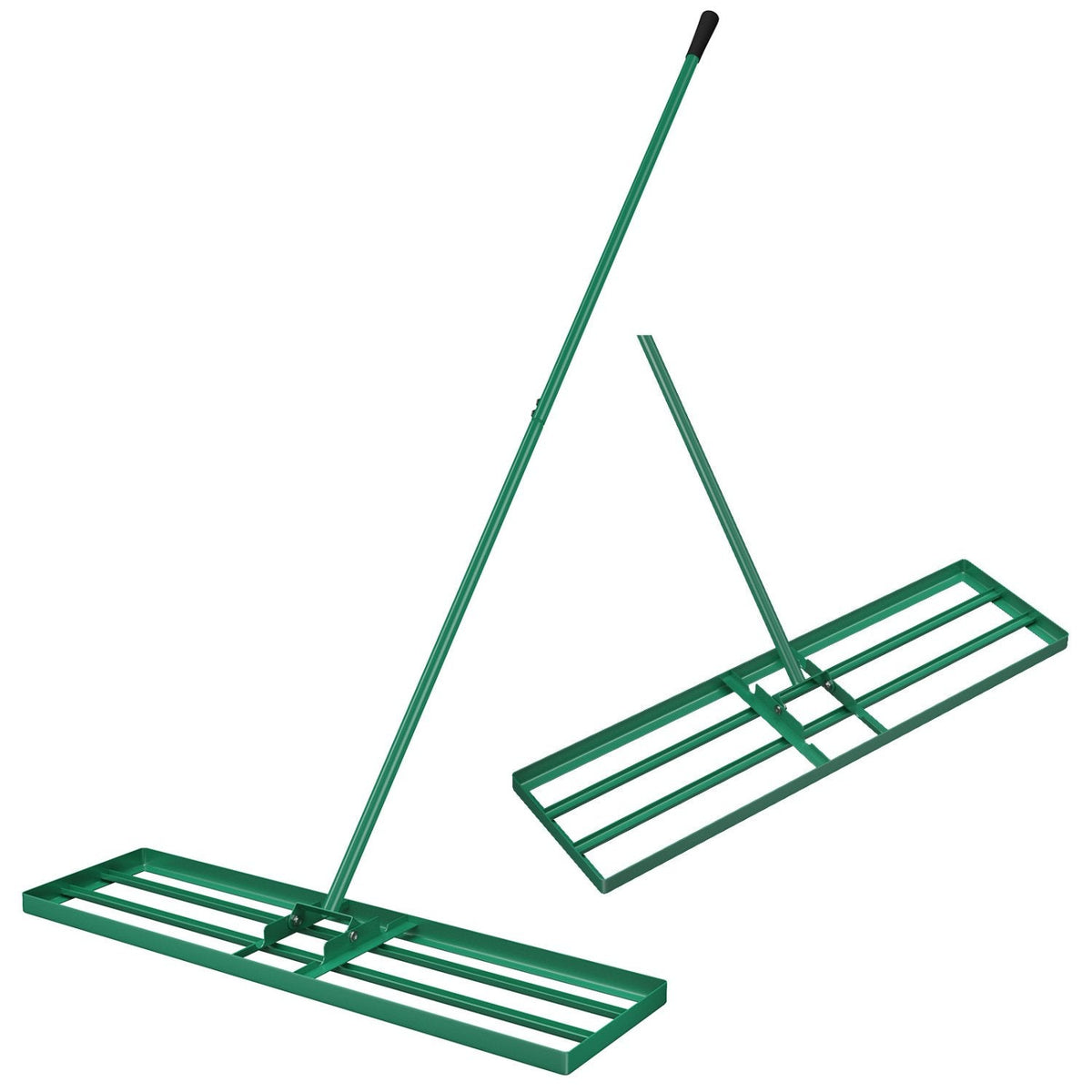 36 x 10 Inch Lawn Leveling Rake with Ergonomic Handle-Green