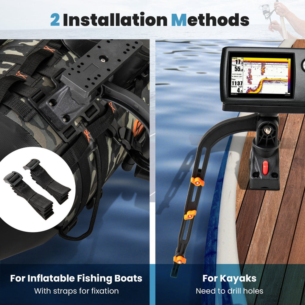 360° Rotatable Fishing Boat Accessory Set of 2 with Mount Bracket