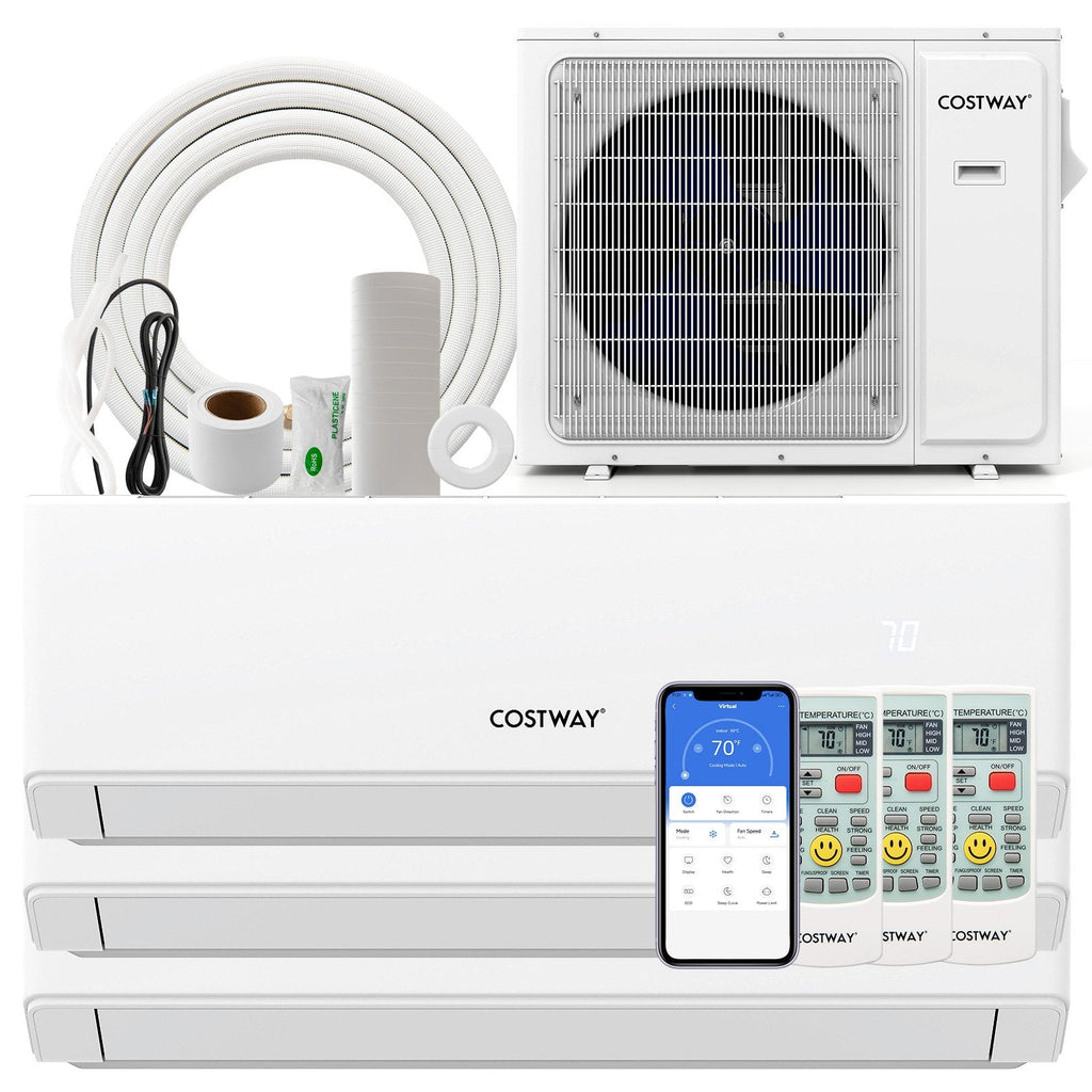 UltrEco 36,000 BTU 3 Zone Mini Split Heat Pump, 23 SEER2, Wifi, 9K + 9K + 12K