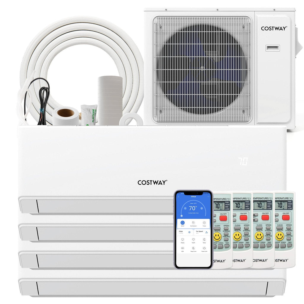 UltrEco 36,000 BTU 4 Zone Mini Split Heat Pump, 23 SEER2, Wifi, 7K + 7K + 7K + 18K