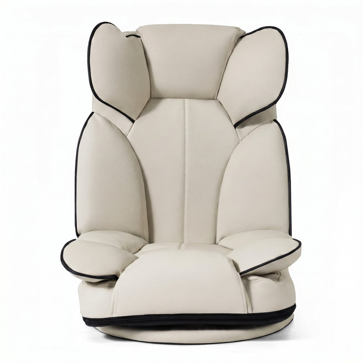 360 Degree Swivel Floor Gaming Chair with 6-Position Adjustable Backrest and Sponge Filling-Beige