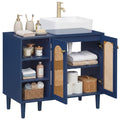 36 Inch Under Sink Cabinet Boho Sink Base Cabinet for Vessel Sinks and Single-Handle Faucets-Navy