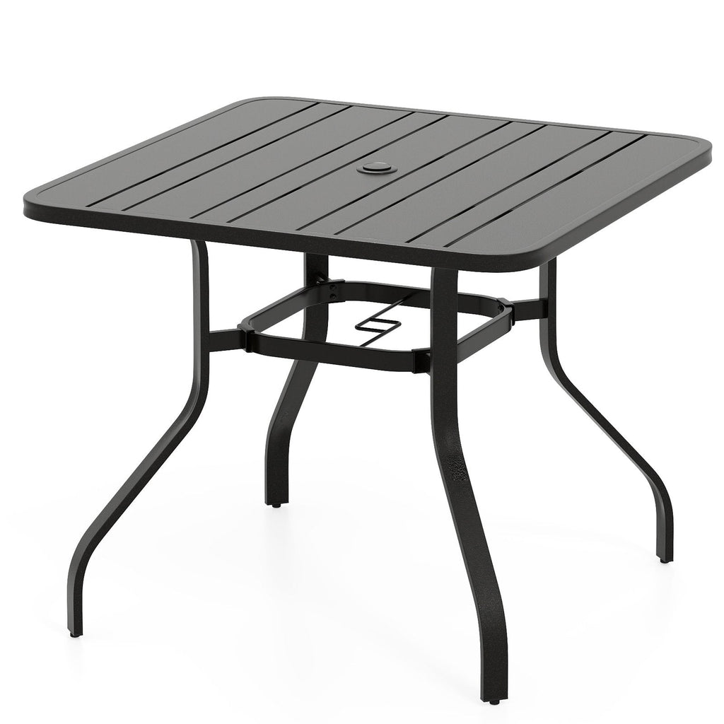 37 Inch Square Patio Dining Table with Umbrella Pole Hole
