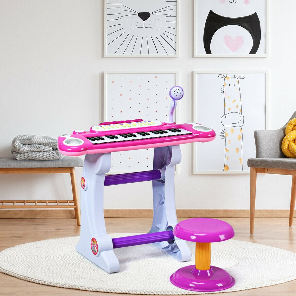 37 Key Electronic Keyboard Kids Toy Piano-Pink