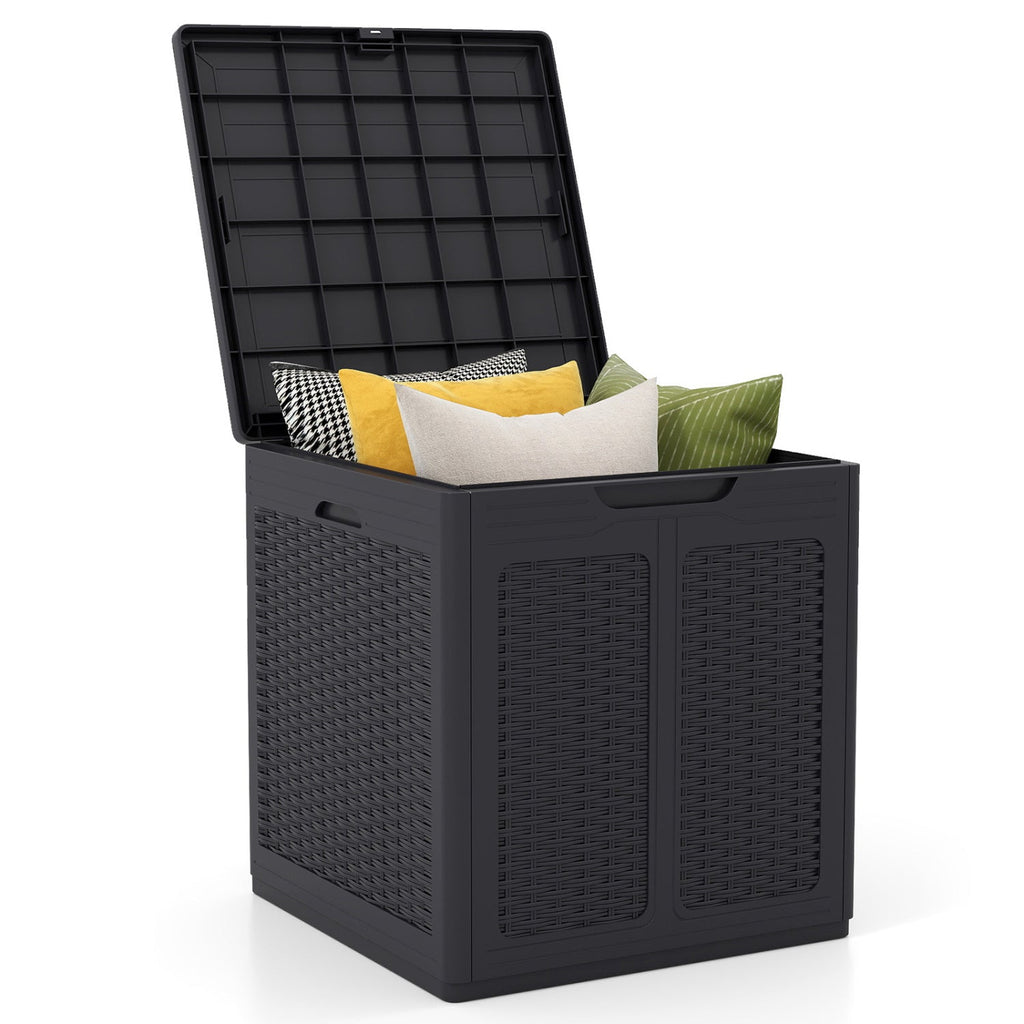 39 Gallon Deck Box with Lockable Lid Package Delivery Box for Patio Furniture Cushions-Brown