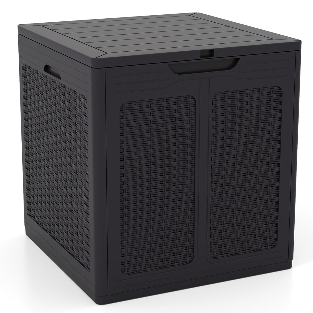 39 Gallon Deck Box with Lockable Lid Package Delivery Box for Patio Furniture Cushions-Brown