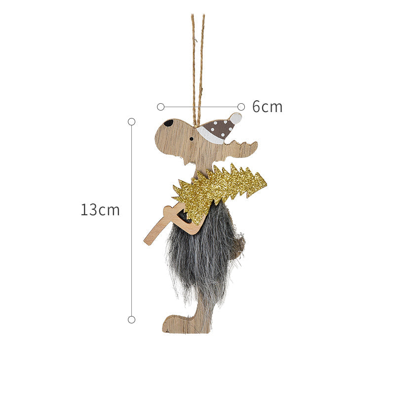 Wool Felt Christmas Ornaments Deer Santa Tree Set